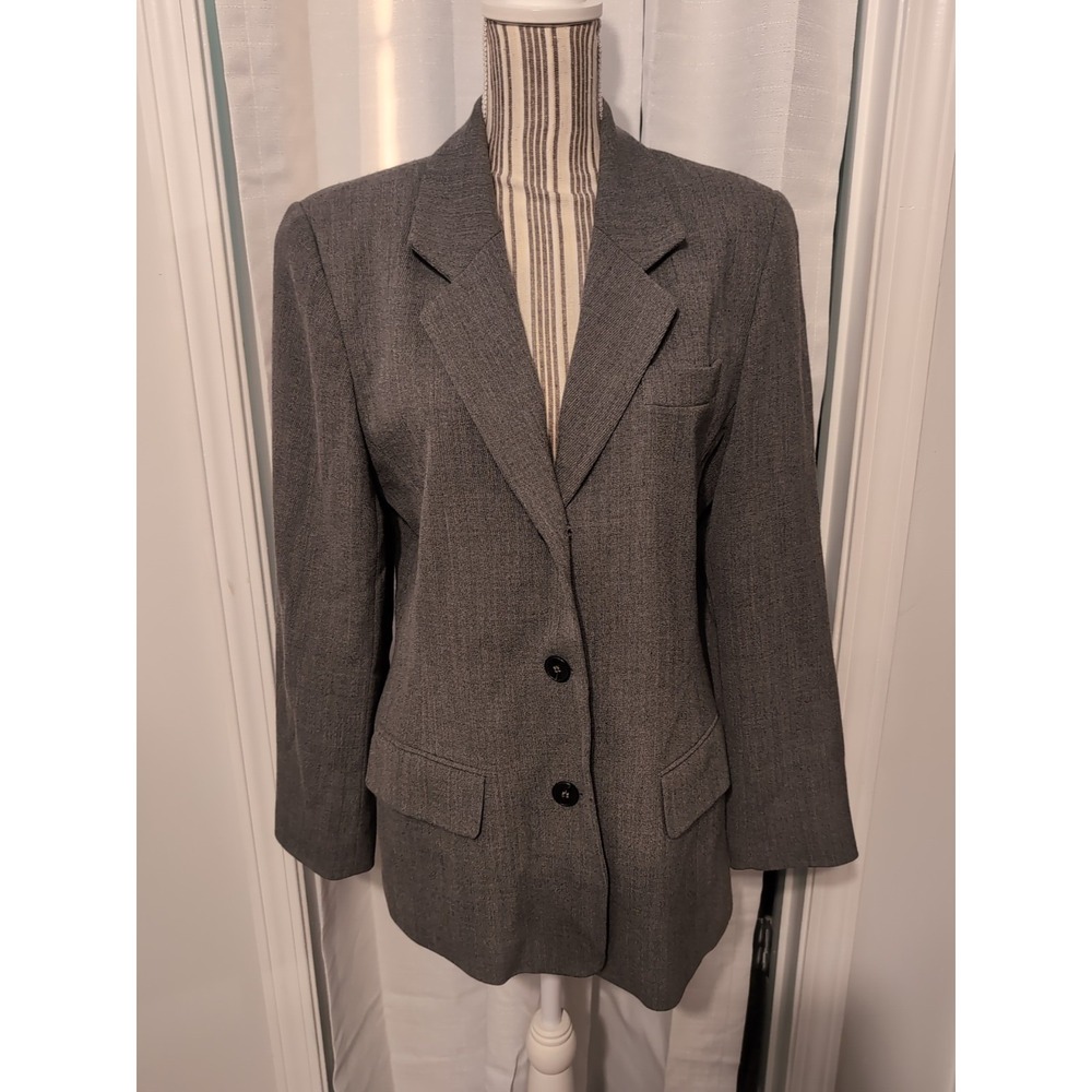 J. McLaughlin Women's‎ Gray 3 Button Wool Blazer Size 10